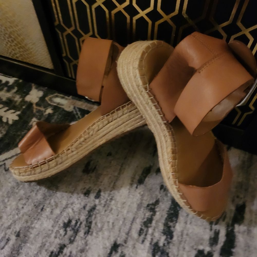 Franco Sarto Tan Espadrille Platform Sandals